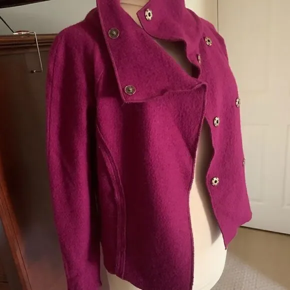 Cache fuchsia wool jacket - Picture 4 of 6